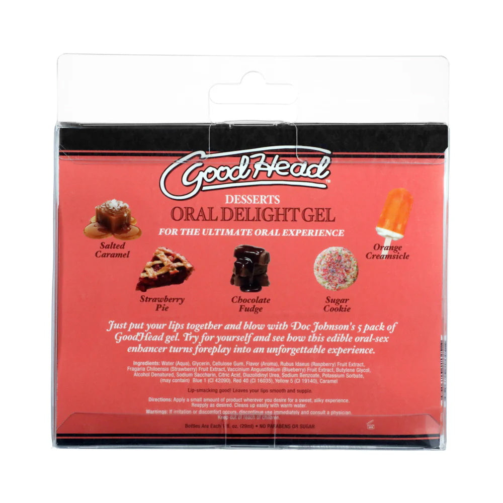 GoodHead Oral Delight Gel Desserts 5 Pack – Edible Foreplay Gel Enhancer > Lube > Oral Gels & Sprays - Tophatter Daily Deals