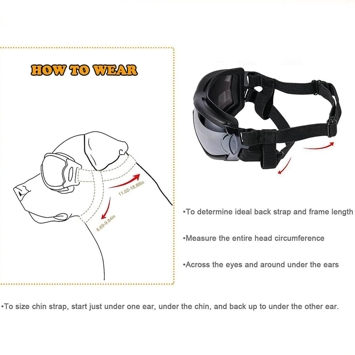NVTED Dog Sunglasses with Adjustable Strap for Medium or Large Dog Pet Supplies - Tophatter Daily Deals