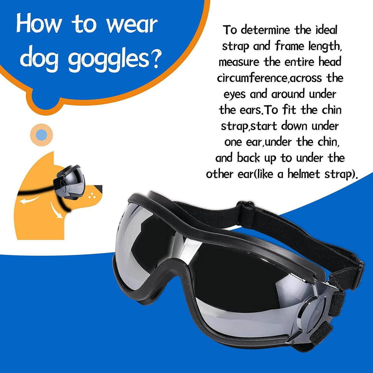 NVTED Dog Sunglasses with Adjustable Strap for Medium or Large Dog Pet Supplies - Tophatter Daily Deals