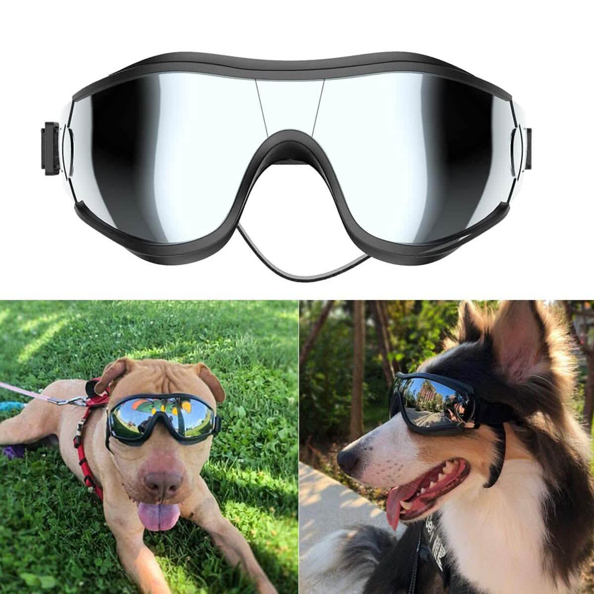 NVTED Dog Sunglasses with Adjustable Strap for Medium or Large Dog Pet Supplies - Tophatter Daily Deals