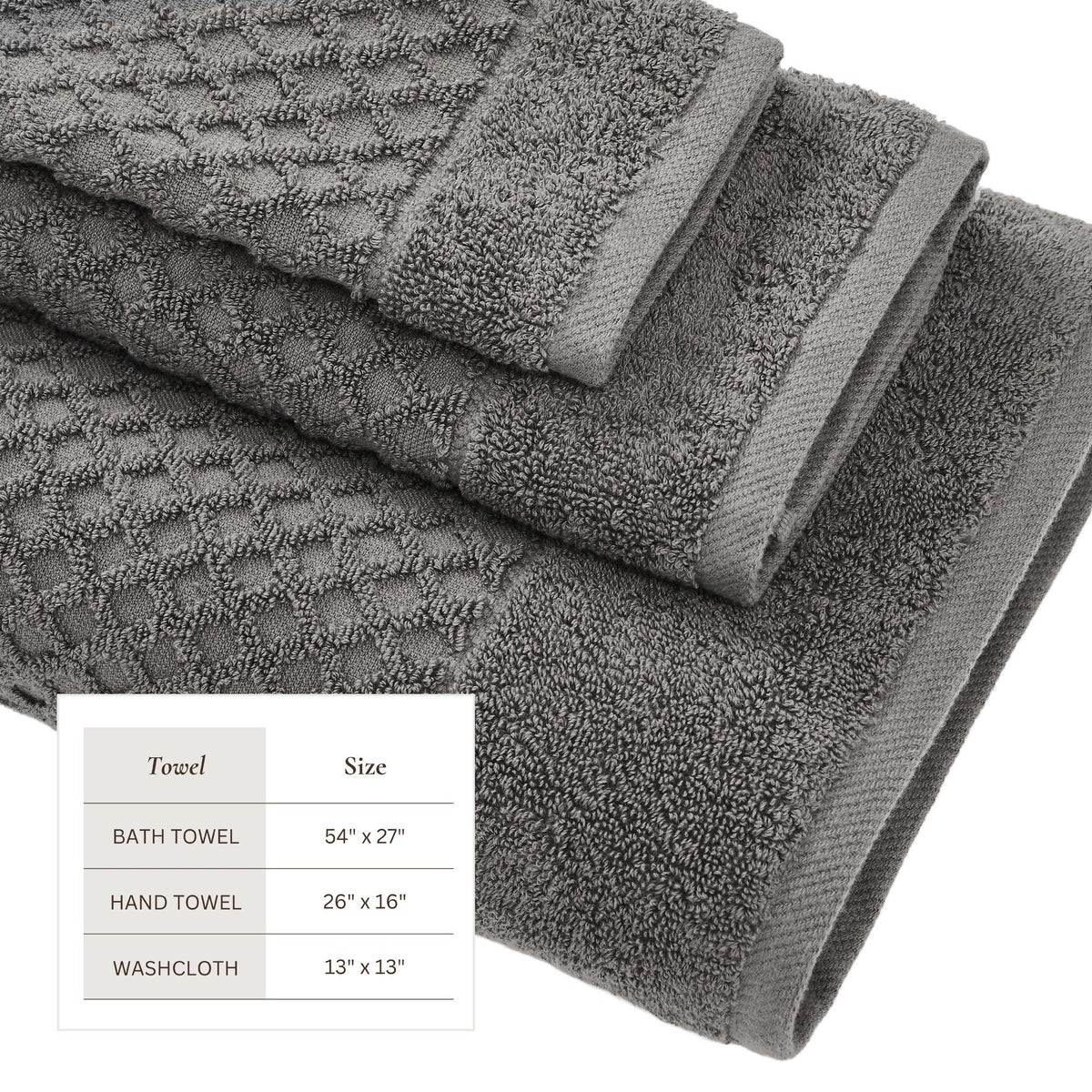 Cotton Diamond Waffle Weave Bath Towel Set - Grayson Collection Bath - Tophatter Daily Deals