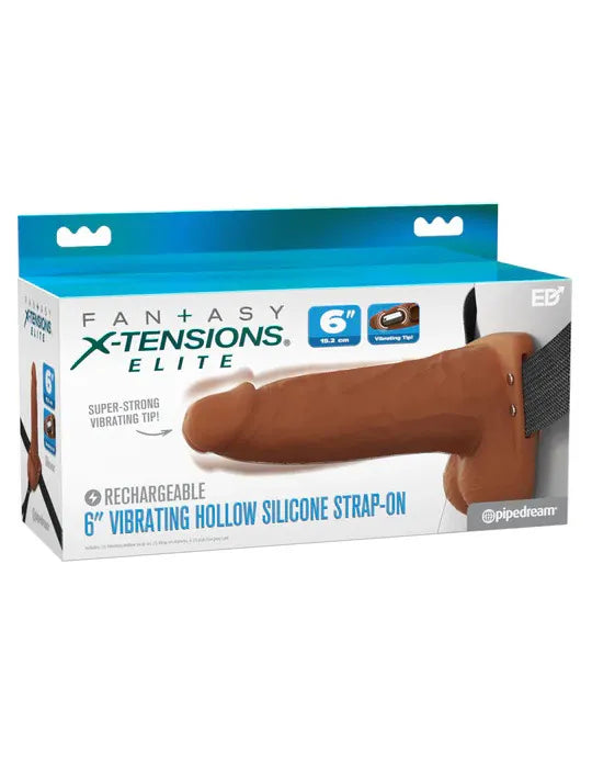 Fantasy X-Tensions Elite (Light) – 6 Inch Vibrating Hollow Silicone Strap-On > Dildos > Strap On Harnesses - Tophatter Daily Deals