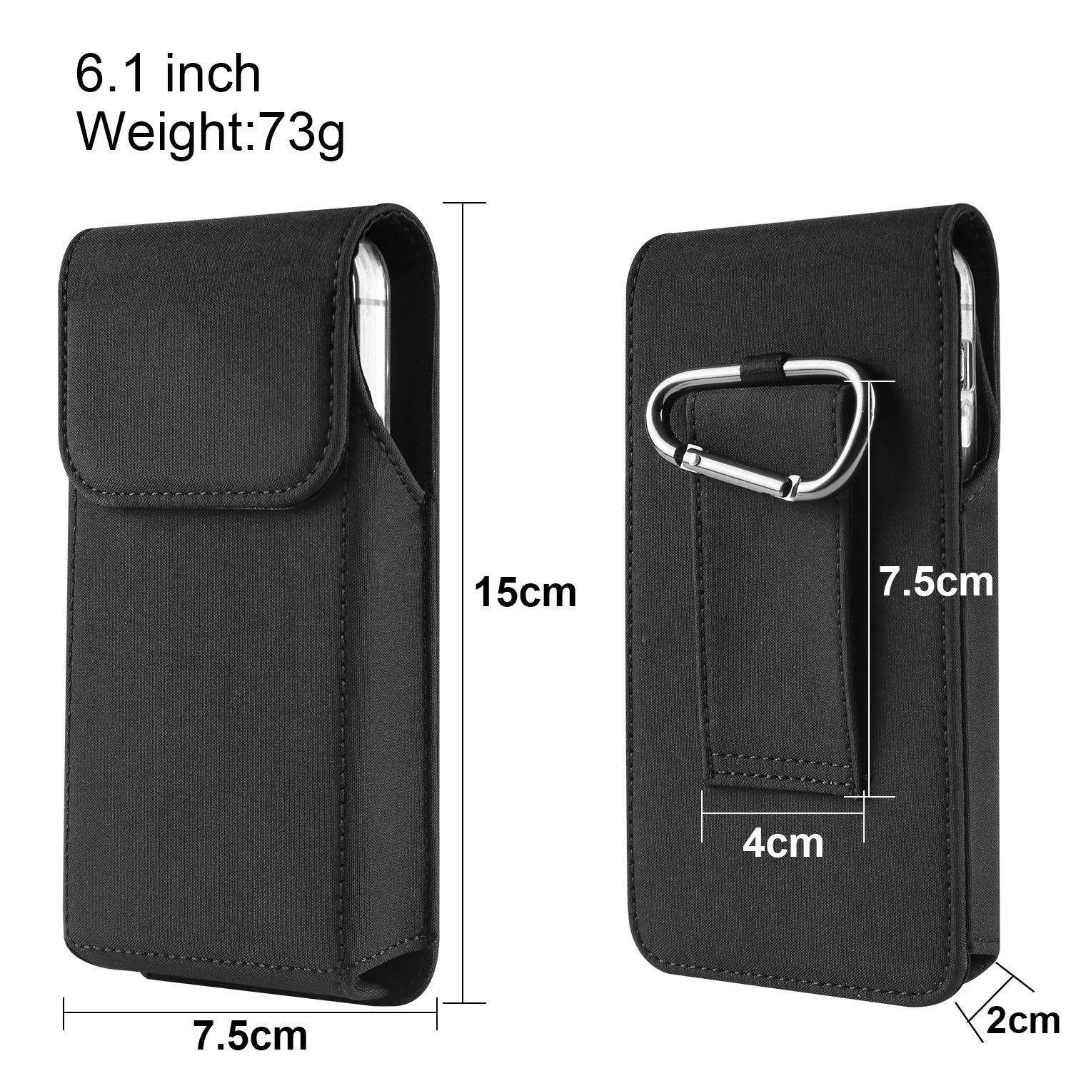 Nylon Belt Clip Phone Case Man Waist Bag For Phone 6.1 Inch Mobile Phone Cases - Tophatter Daily Deals
