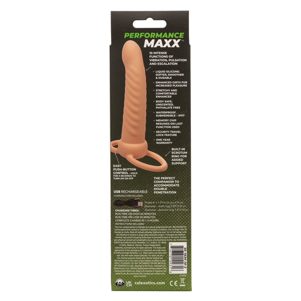 Performance Maxx Ribbed Dual Penetrator Liquid Silicone Waterproof Vibrating Probe > Dildos > Neutral Dildos - Tophatter Daily Deals