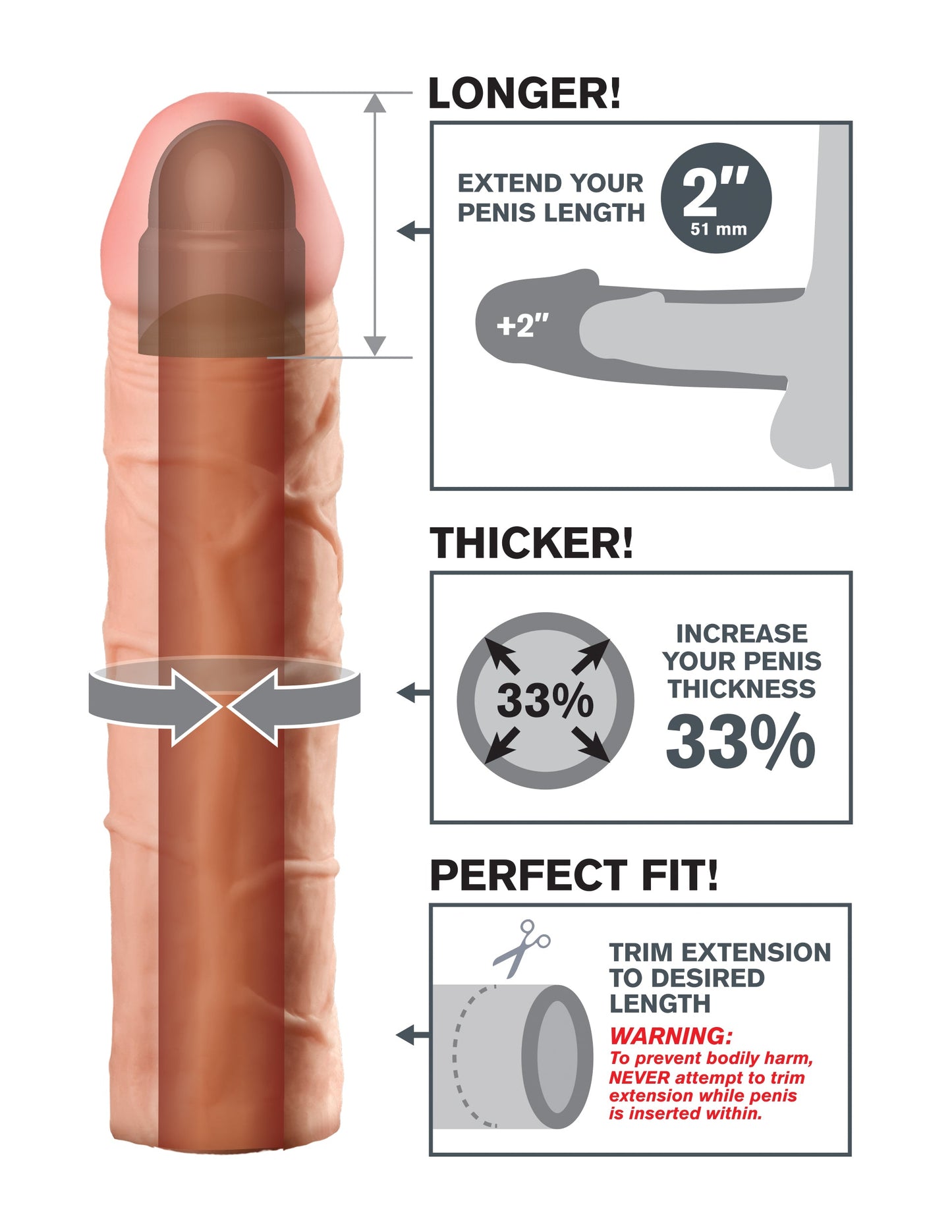 Perfect 2" Extension > Sex Toys For Men > Penis Sleeves - Tophatter Daily Deals
