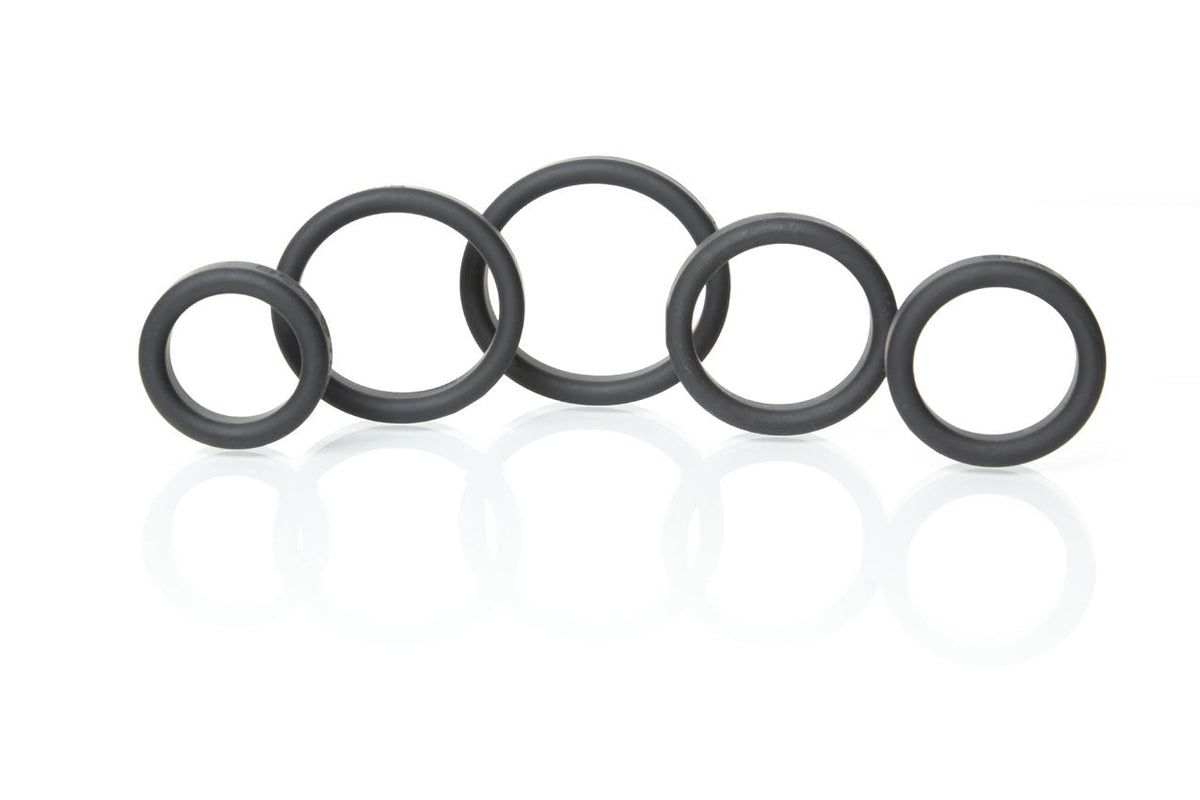 Boneyard Silicone Ring Five Piece Kit Black > Cock Ring > Sets - Tophatter Daily Deals