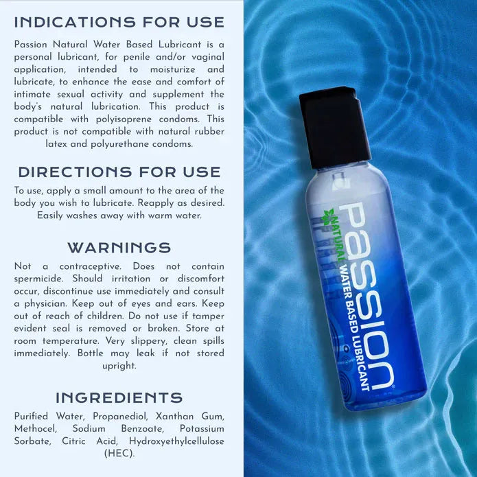 Passion Natural Water-Based Lubricant 2 Oz – Personal Lubricant > Lube > Water Based - Tophatter Daily Deals