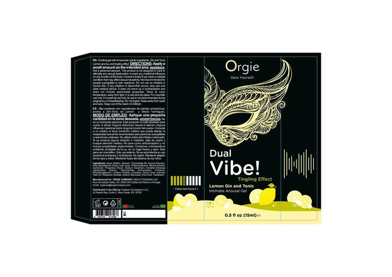 Dual Vibe Gin and Tonic Lemon Kissable Liquid – Intimate Gel 15ml > Lube > Oral Gels & Sprays - Tophatter Daily Deals