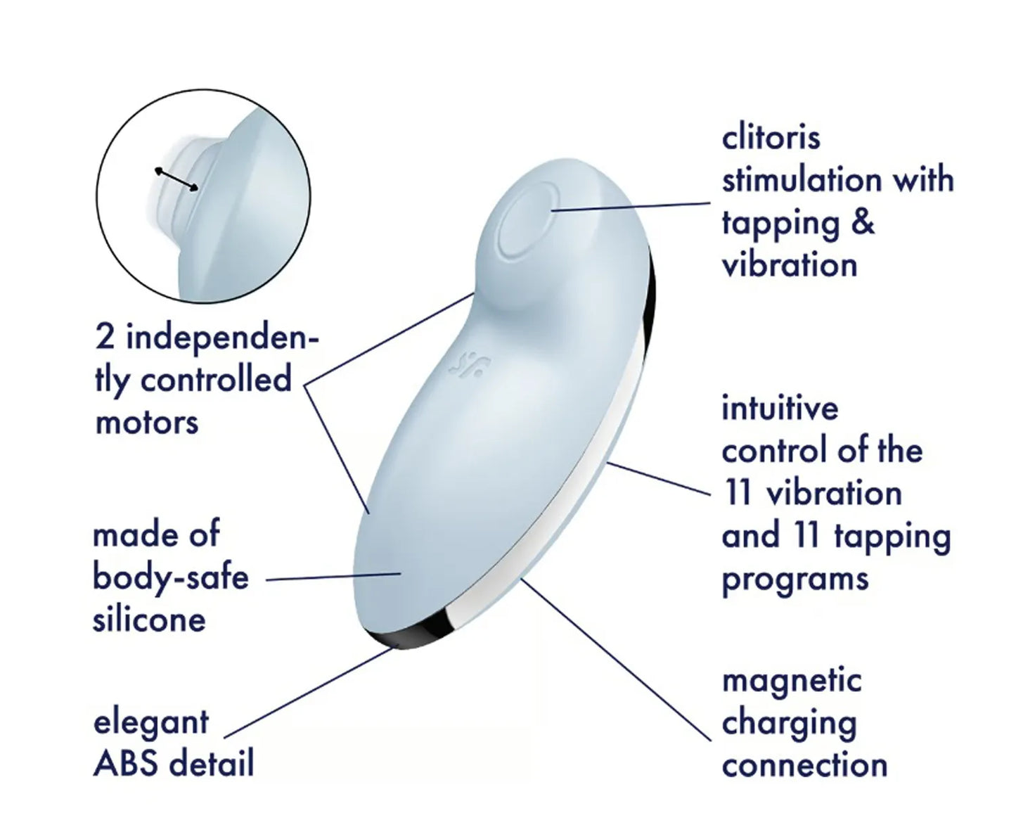 Tap and Climax 2 – Silicone Clitoral Vibrator with Vibration and Tapping > Sex Toys For Ladies > Clitoral Vibrators and Stimulators - Tophatter Daily Deals