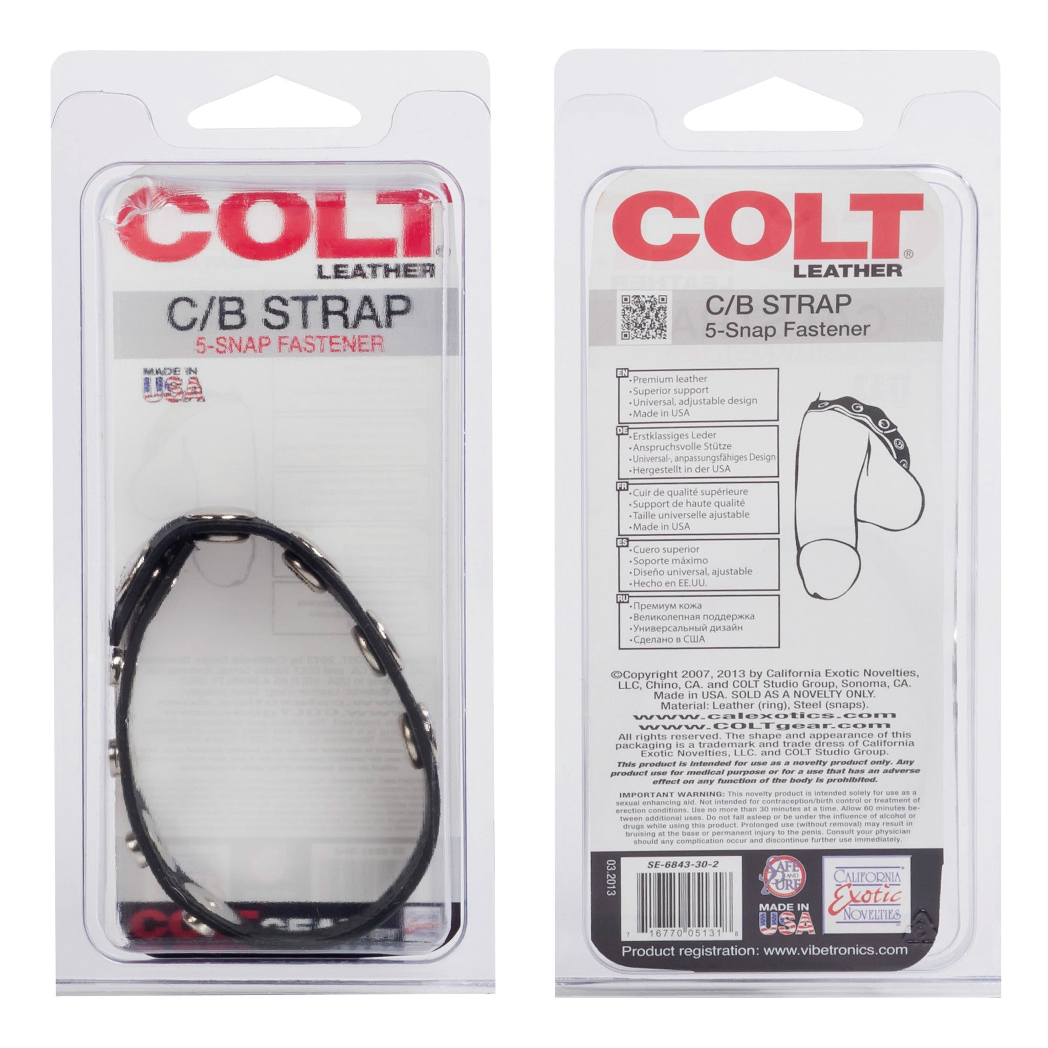 Colt Adjustable 5 Snap Leather Strap – Leather Strap > Clothes > Mens Leather - Tophatter Daily Deals