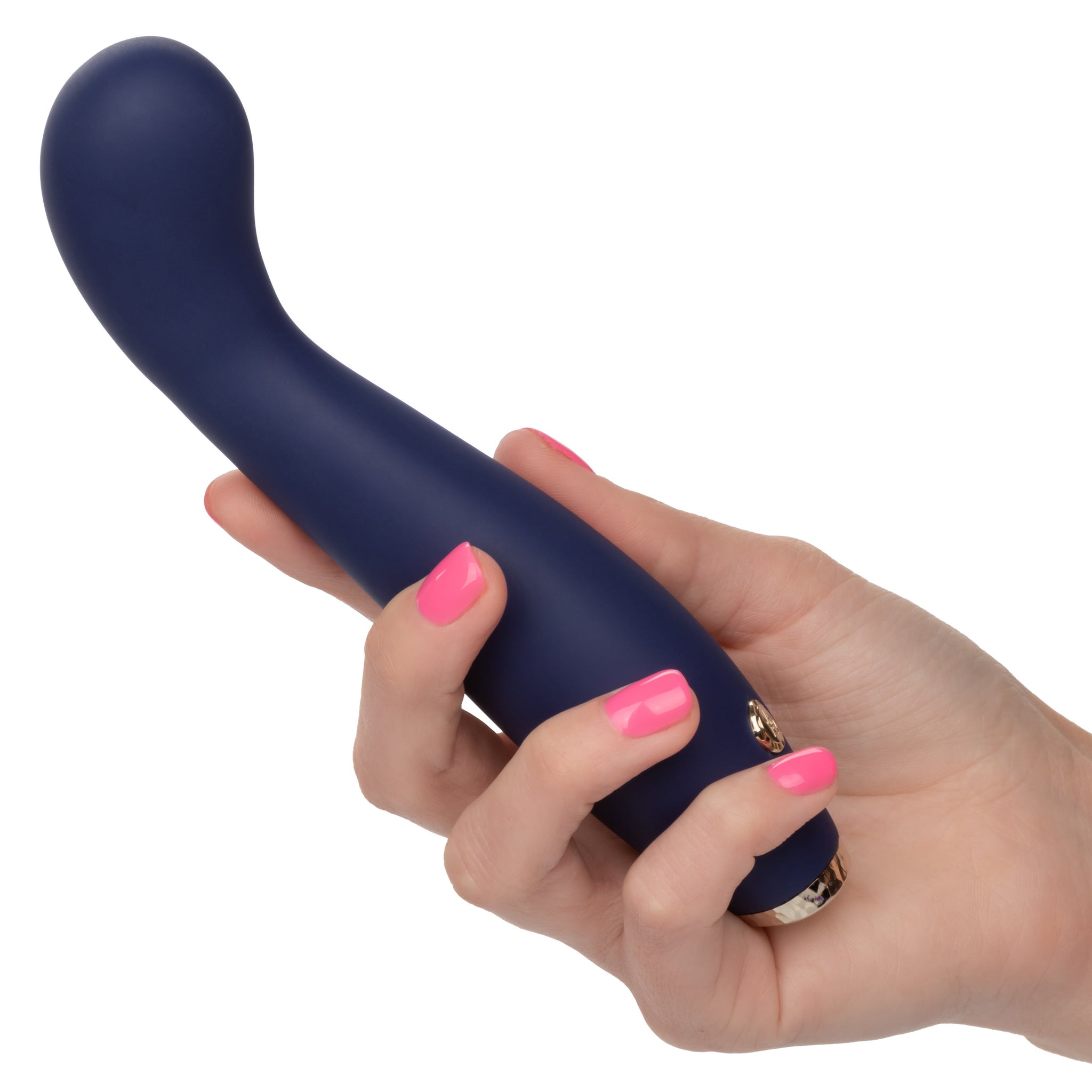 Chic Peony Flexible G-Wand Vibrator with Dual Motors, 10 Speeds, Navy Blue Silicone and Gold Accents > Sex Toys For Ladies > G-Spot Vibrators - Tophatter Daily Deals