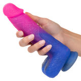 Naughty Bits Ombré Hombre XL Vibrating Dildo in Pink and Blue with Glitter Finish > Vibrators > Realistic Vibrators - Tophatter Daily Deals