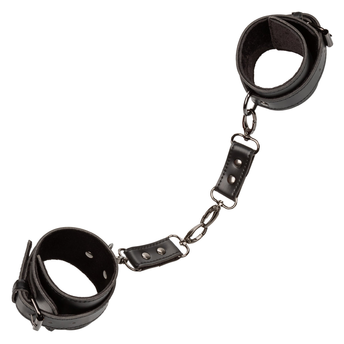 Euphoria Collection Black Adjustable Hand Cuffs with Velvet Interior and Vegan Leather Exterior > Bondage Gear > Restraints - Tophatter Daily Deals