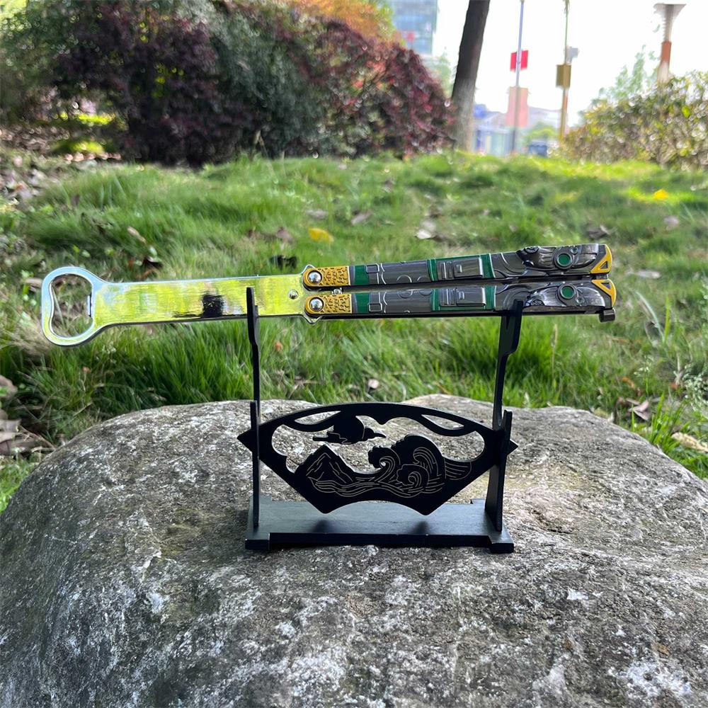 Metal Octane Balisong Bottle Opener With Display Holder - Tophatter Daily Deals