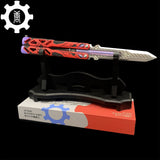Octane Heirloom Recolor Replica-Octane Balisong Prototype Prop Recolor & Wood Stand - Tophatter Daily Deals