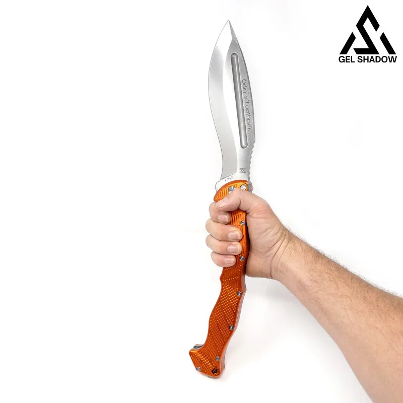Odin's Toothpick Folding Knife - Kukri (US CA only)-GS15 Orange Aluminum Gift box KNIVES - Tophatter Daily Deals