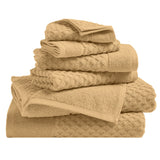 Cotton Diamond Waffle Weave Bath Towel Set - Grayson Collection 6 Piece Set Sand Bath - Tophatter Daily Deals