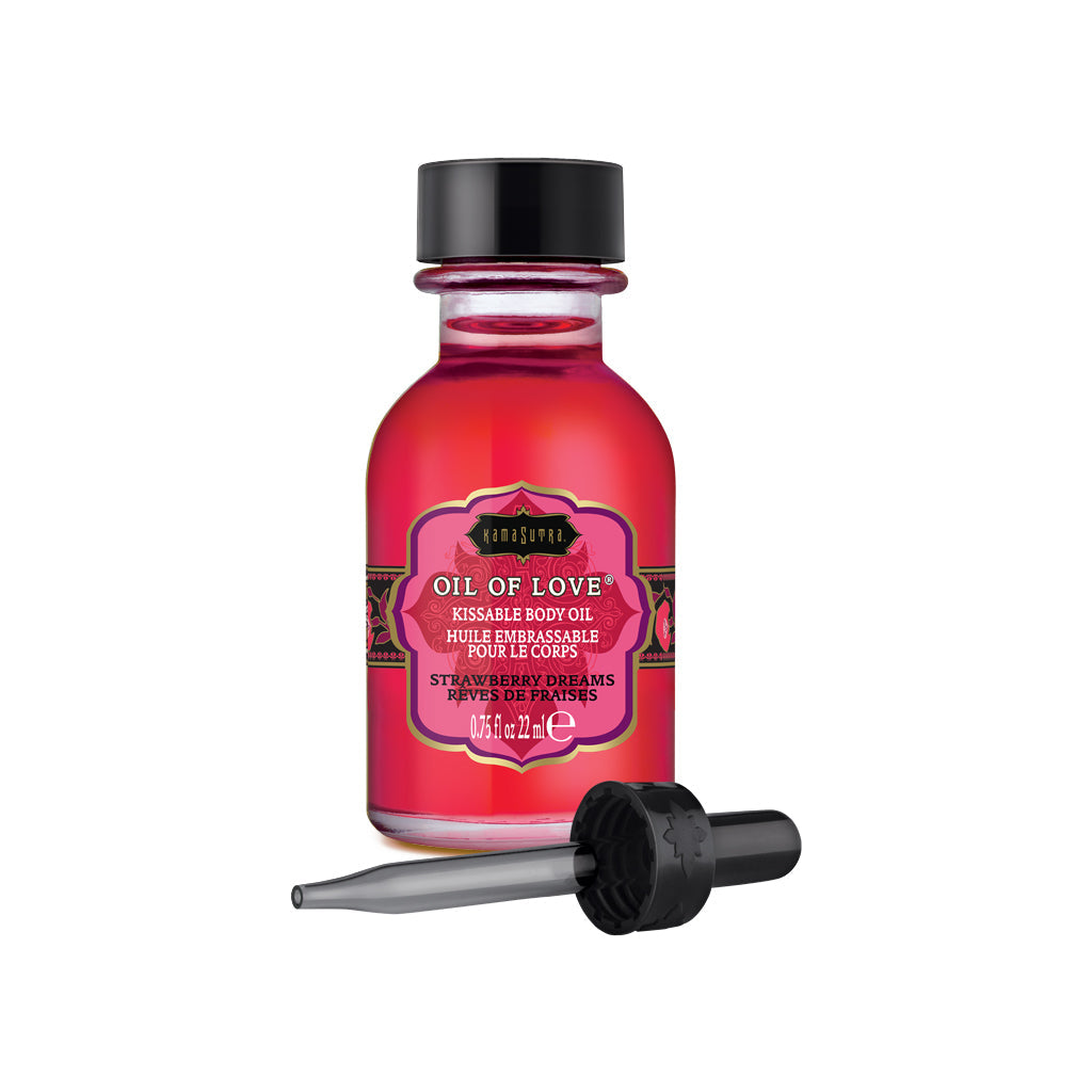 Oil of Love Strawberry Dreams Warming Kissable Body Oil for Foreplay - Tophatter Daily Deals