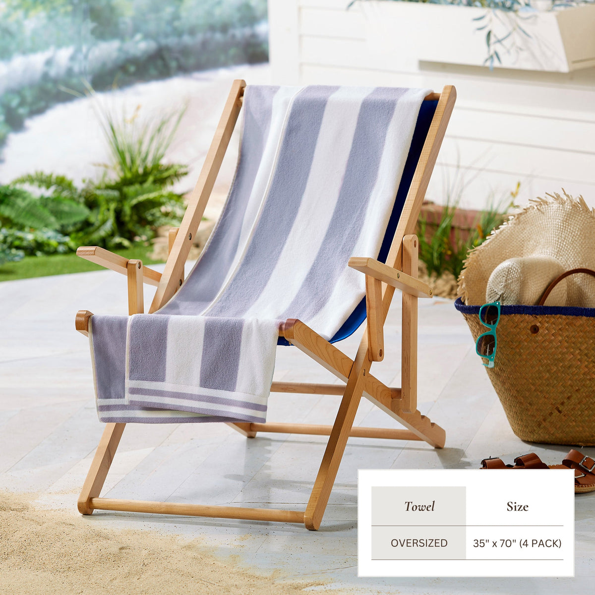 Striped Cabana Beach Towel - Edgartown Collection Bath - Tophatter Daily Deals