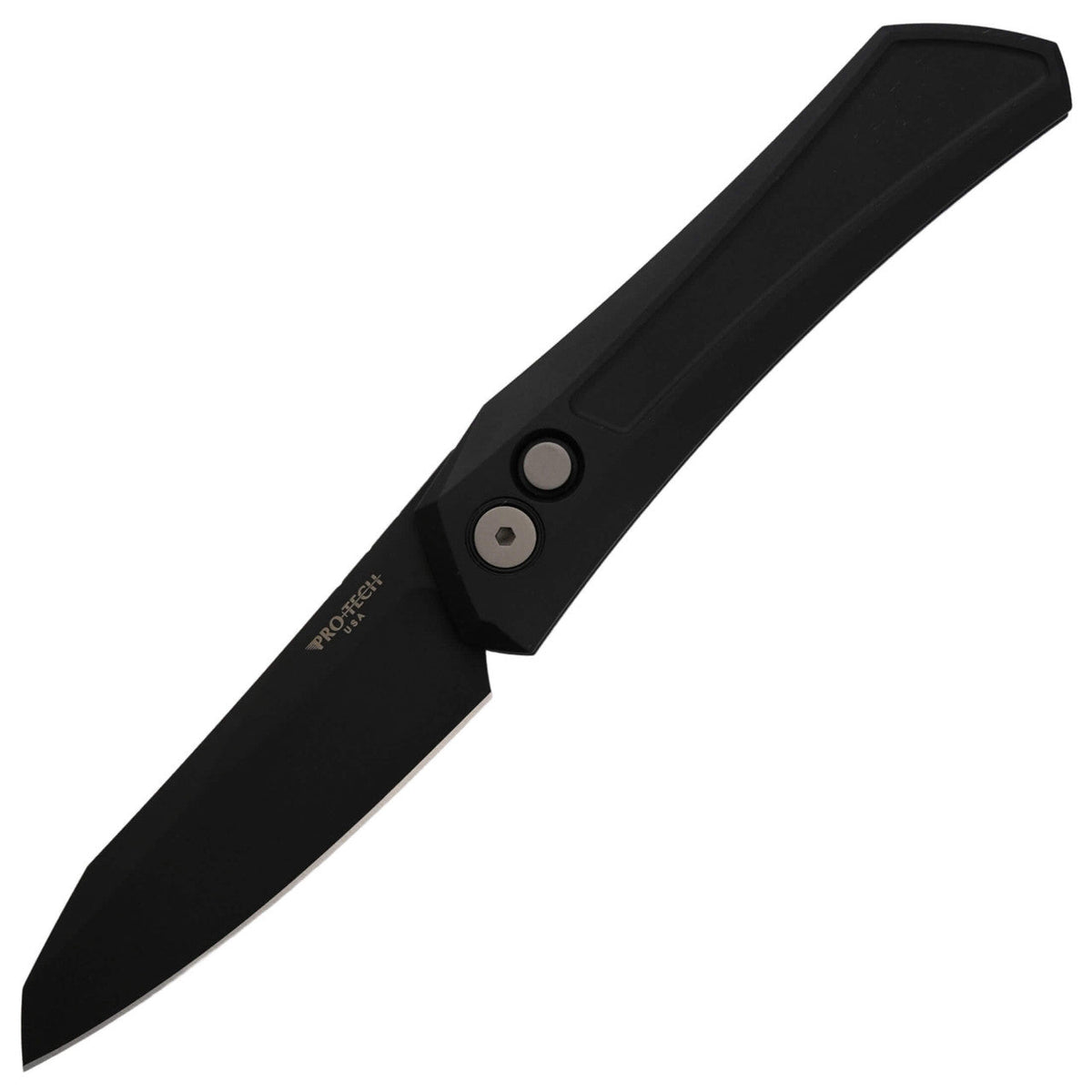 Pro-Tech Knives Oligarch Auto - Black Handle - Black DLC CPM-Magnacut Blade Automatic Knives - Tophatter Daily Deals