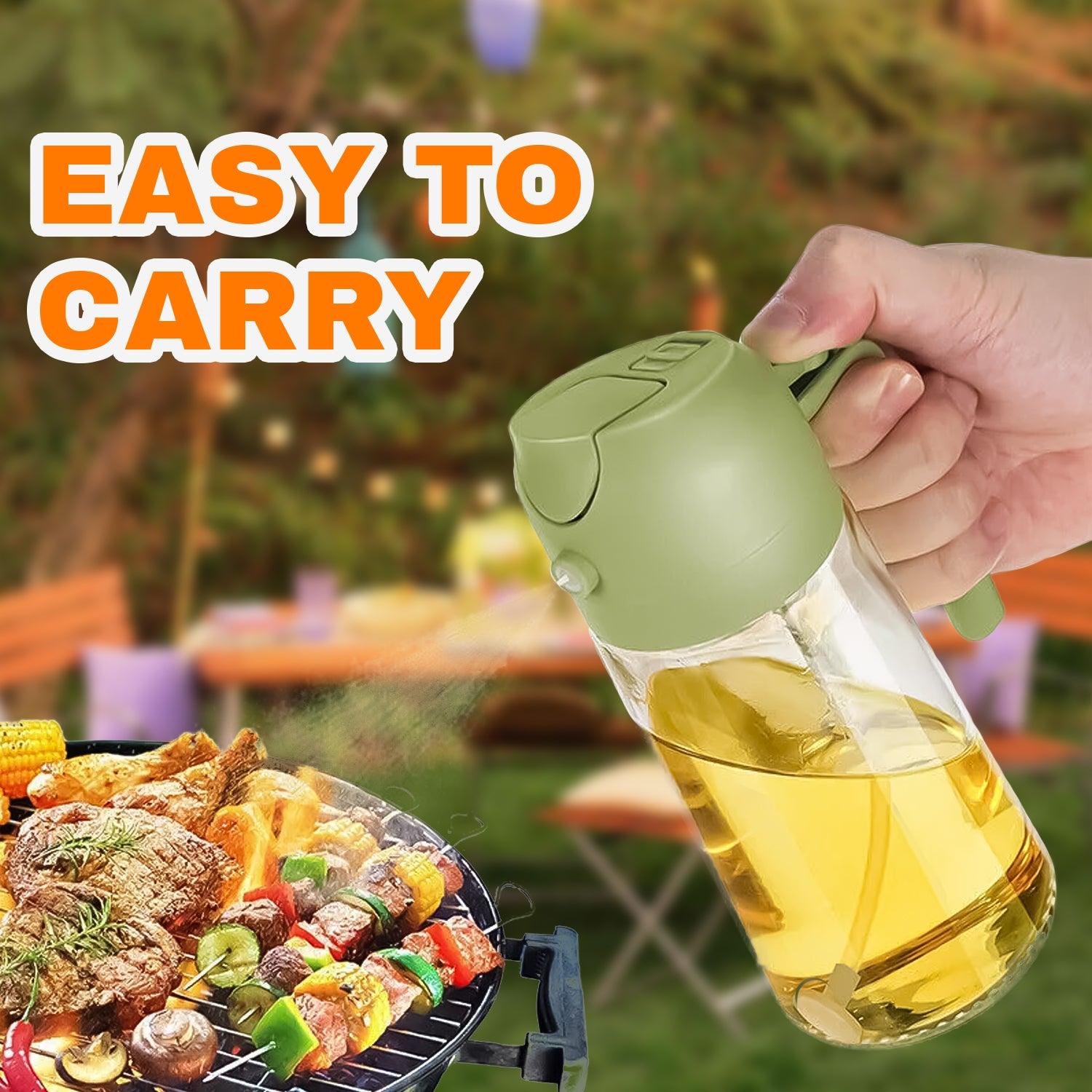 Cooking Oil Spray Bottle - 2-in-1 Oil Dispenser Bottle Refillable BBQ Cooking Olive Oil Sprayer UK Home - Tophatter Daily Deals