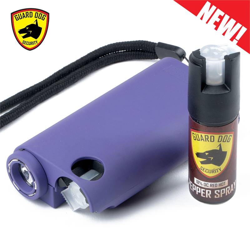 Purple Olympian World's Only All-In-One Stun Gun - Pepper Spray - Flashlight Collectible Weapons - Tophatter Daily Deals