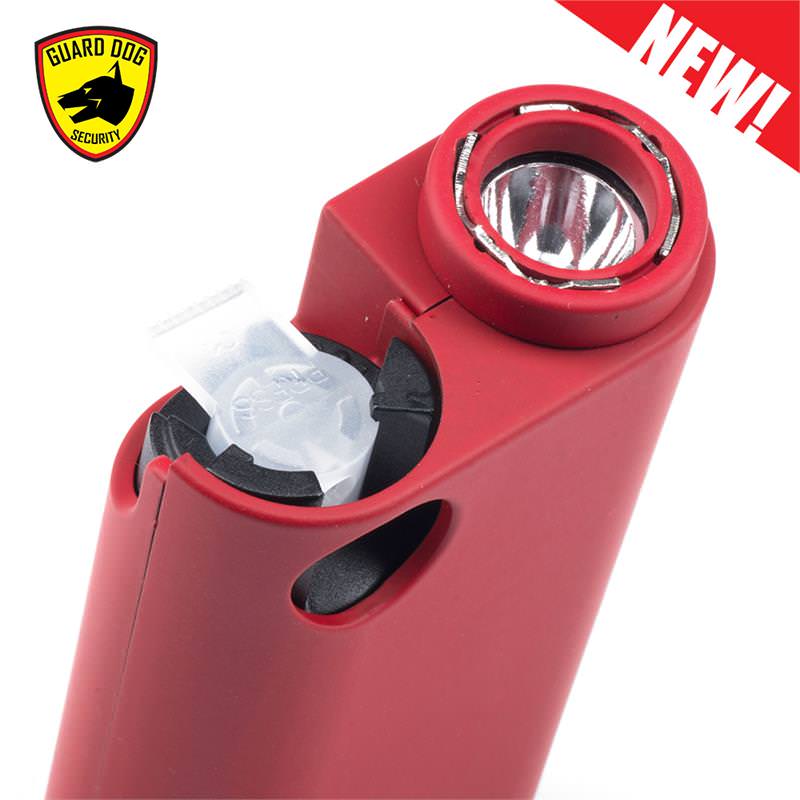 Red Olympian World's Only All-In-One Stun Gun - Pepper Spray - Flashlight Collectible Weapons - Tophatter Daily Deals