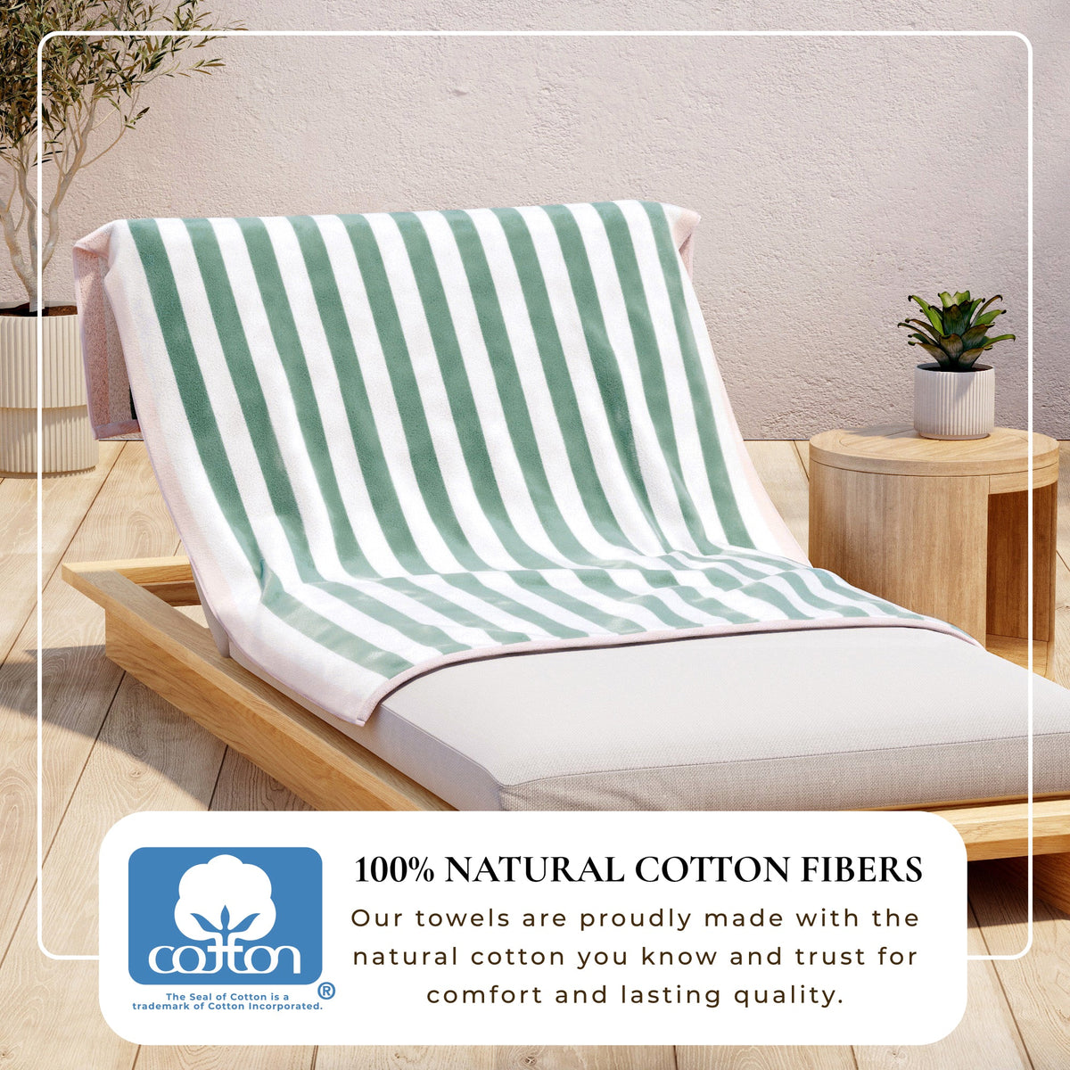 Oversized Striped Border Cabana Beach Towel - Santa Cruz Bath - Tophatter Daily Deals