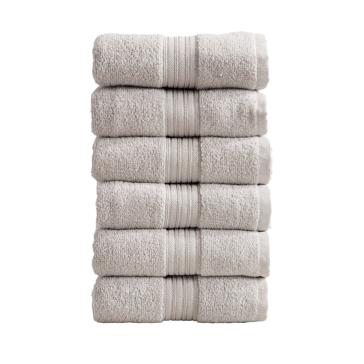 Cotton Terry Bath Towel Set - Cooper Collection Hand Towel (Pack of 6) Light Grey Bath - Tophatter Daily Deals