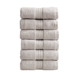 Cotton Terry Bath Towel Set - Cooper Collection Hand Towel (Pack of 6) Light Grey Bath - Tophatter Daily Deals