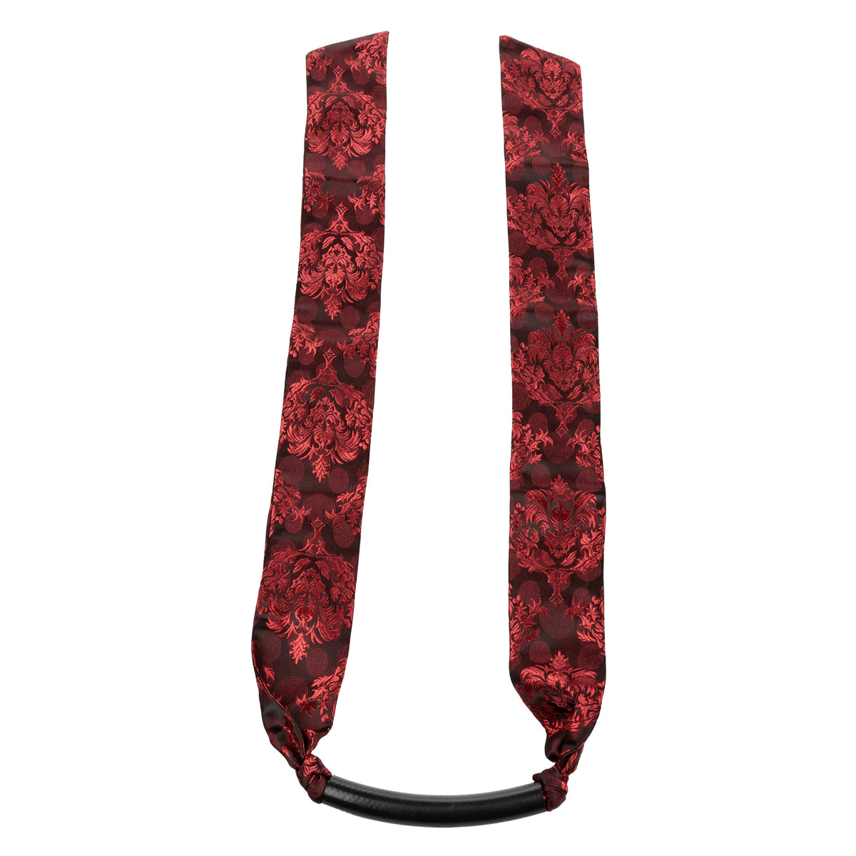 Scandal Bar Gag with Black PVC Plastic Bar and Red Black Brocade Double-Padded Strap > Bondage Gear > Gags and Bits - Tophatter Daily Deals