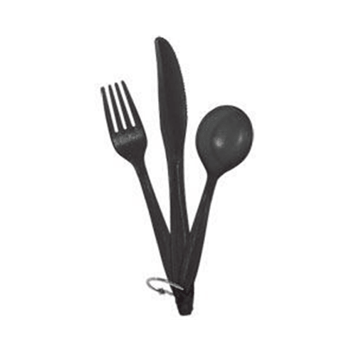 One Person Flatware Set Black Survival - Tophatter Daily Deals