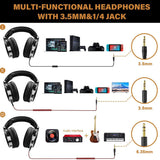OneOdio Wired Over Ear Headphones Studio Monitor & Mixing DJ Stereo Headsets Over-Ear Headphones - Tophatter Daily Deals