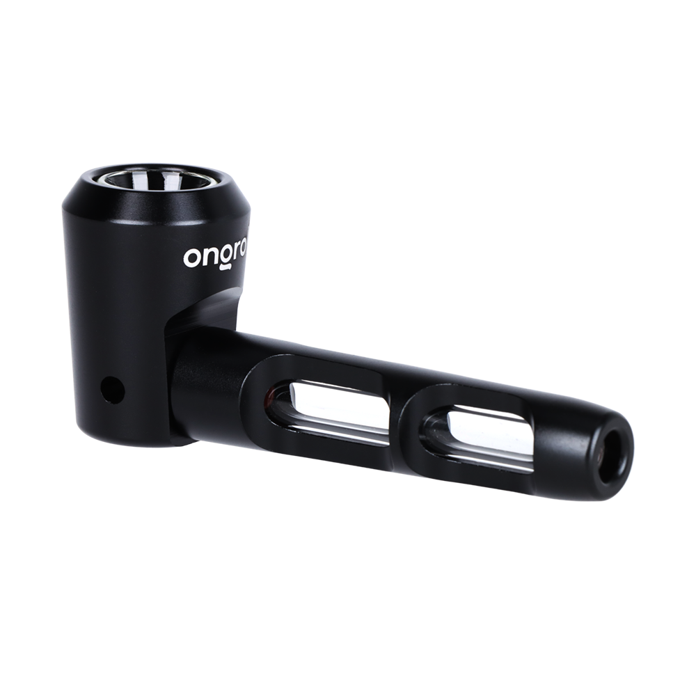 ONGROK Aluminum & Glass Spoon Pipe Black Metal Spoon Pipes - Tophatter Daily Deals