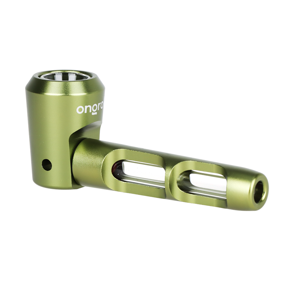 ONGROK Aluminum & Glass Spoon Pipe Leaf Green Metal Spoon Pipes - Tophatter Daily Deals