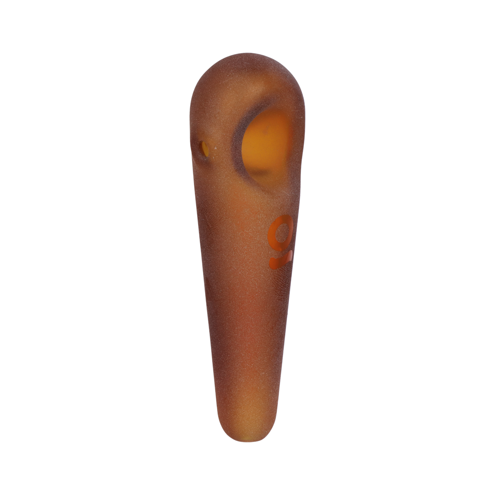 ONGROK Tear Drop Spoon Pipe Sandblasted Amber Glass Spoon Pipes - Tophatter Daily Deals