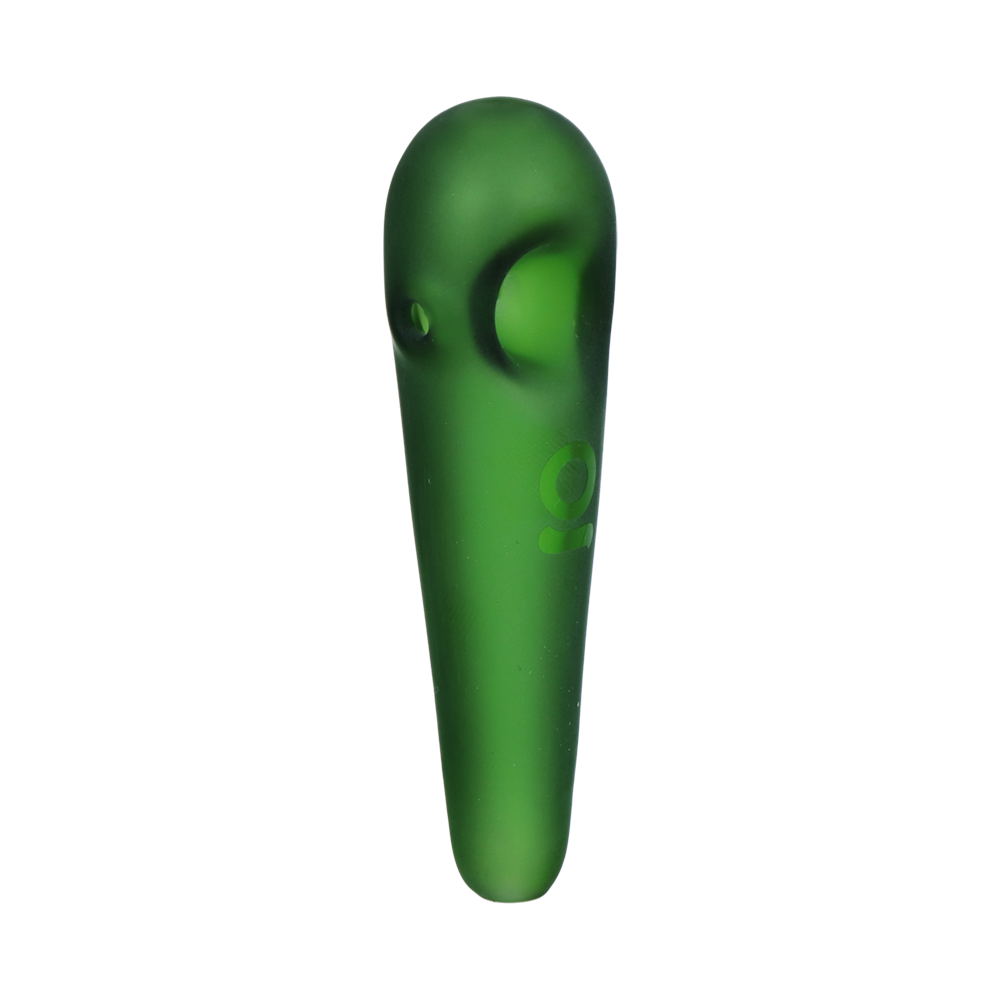ONGROK Tear Drop Spoon Pipe Sandblasted Green Glass Spoon Pipes - Tophatter Daily Deals