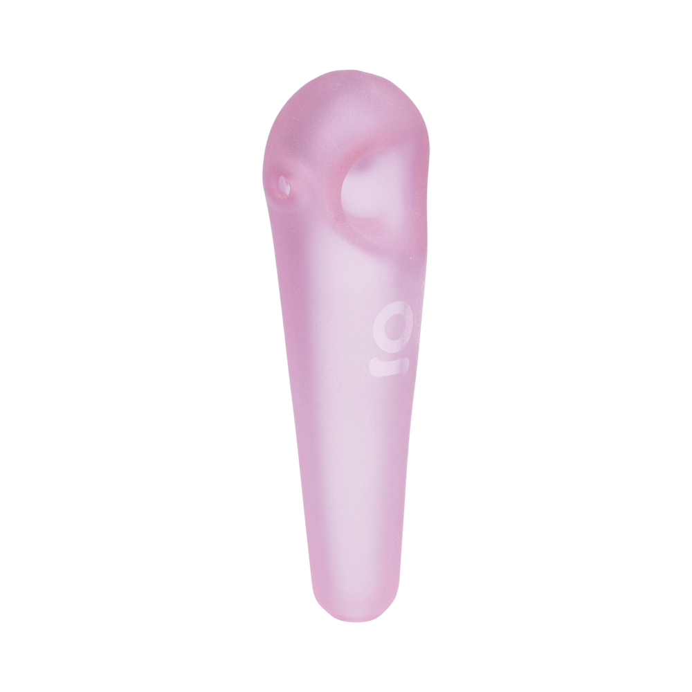 ONGROK Tear Drop Spoon Pipe Sandblasted Pink Glass Spoon Pipes - Tophatter Daily Deals