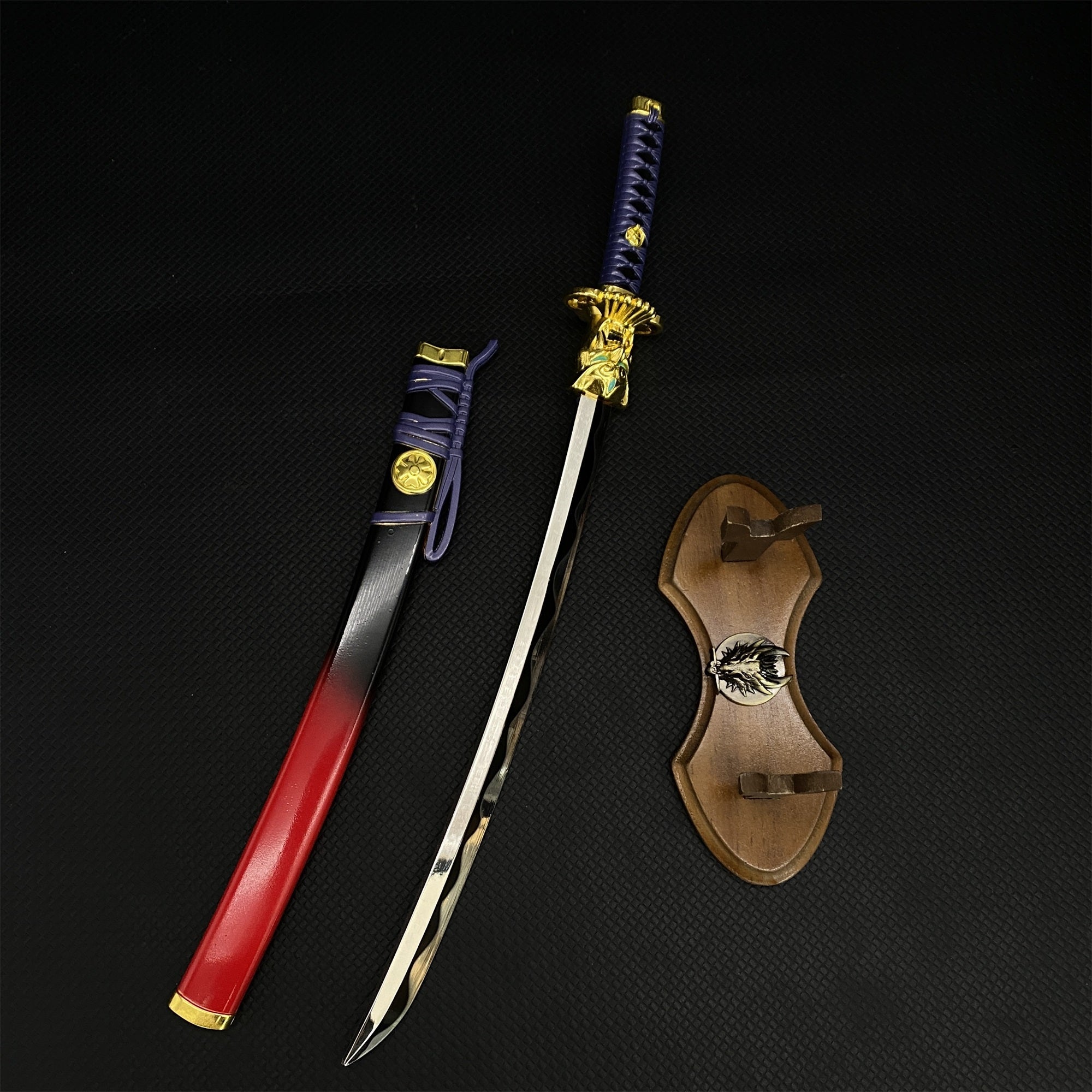 Metal Val Oni Katana Onimaru Katana Replica 30CM/11.8" Sword & Stand - Tophatter Daily Deals