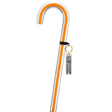 "Be Bold Wear Orange" Cane: Orange Streak w/ Floating Bubbles in Clear Shaft