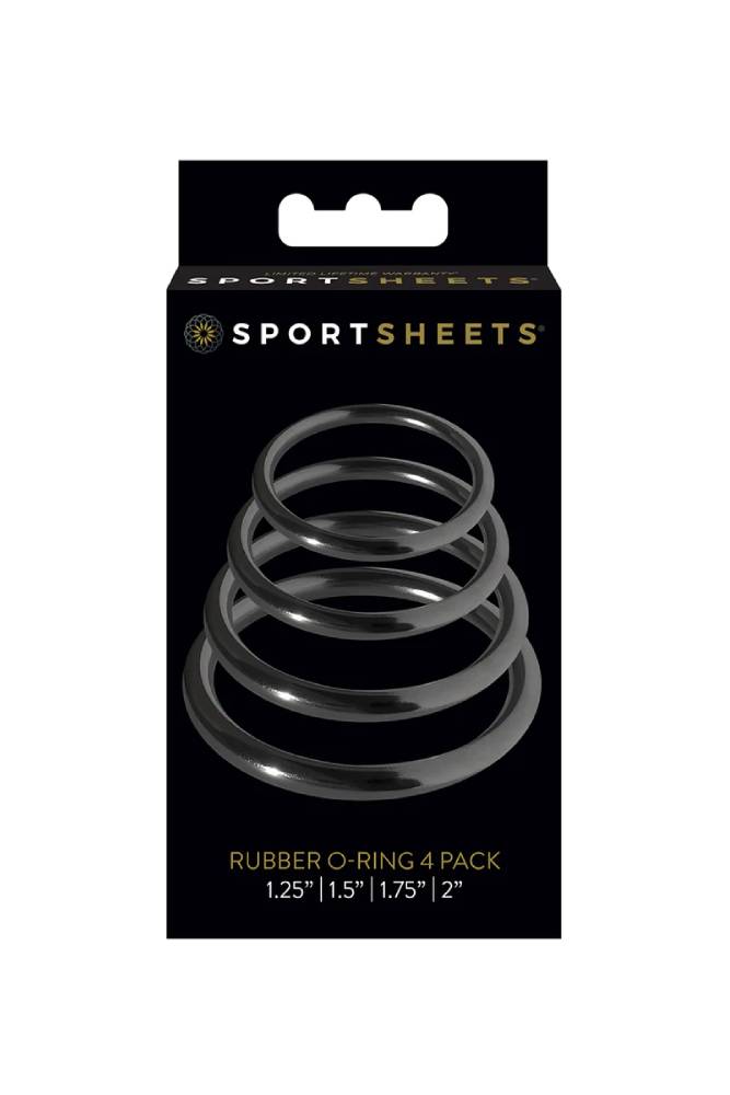Sportsheets - Rubber O-Ring 4-Pack - Black Sex Toy - Tophatter Daily Deals