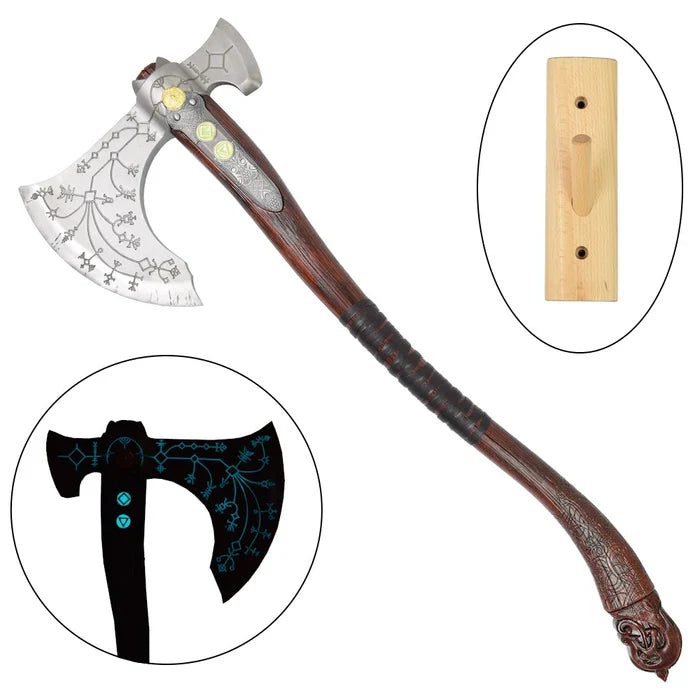 God Of War - Superior Ragnarok Leviathan Axe With UV Activated Runes Axe - Tophatter Daily Deals