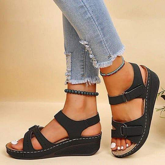 Orthopedic Sandals For Women Lightweight Wedge Open Toe Sandals - Tophatter's Smashing Daily Deals | Shop Like a Billionaire