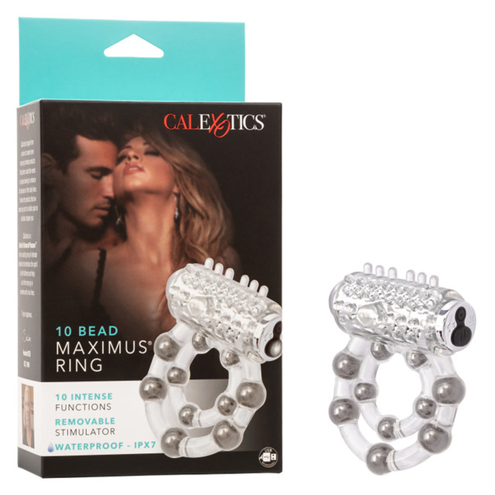Maximus Waterproof Enhancement Ring with 10 Stroker Beads – Cock Ring > Cock Ring > Single - Tophatter Daily Deals