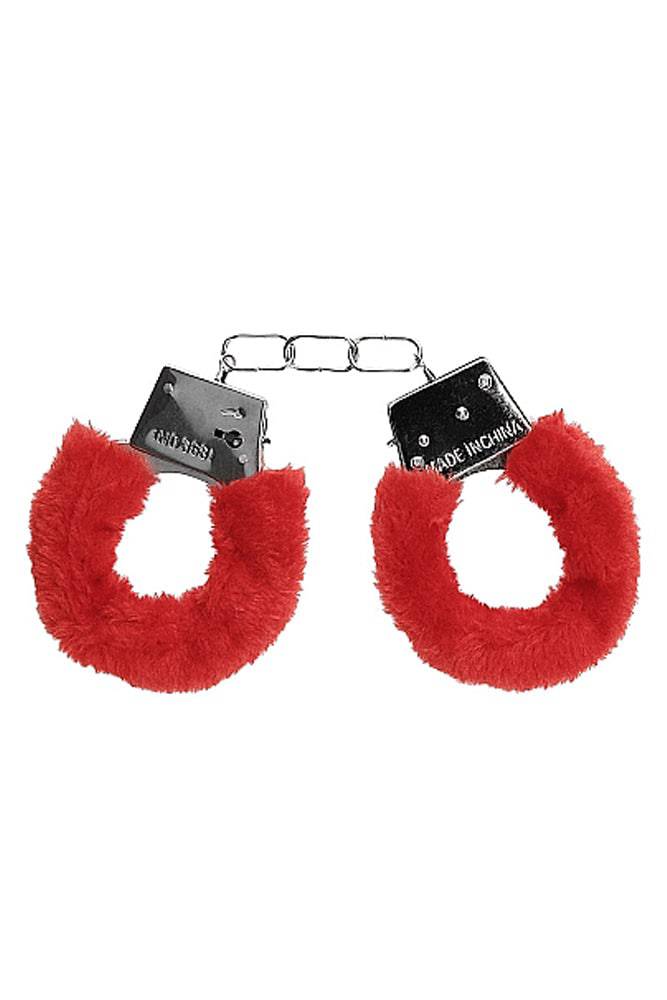 Ouch by Shots Toys - Beginner Fur Handcuffs - Assorted Colors Red BDSM - Tophatter Daily Deals