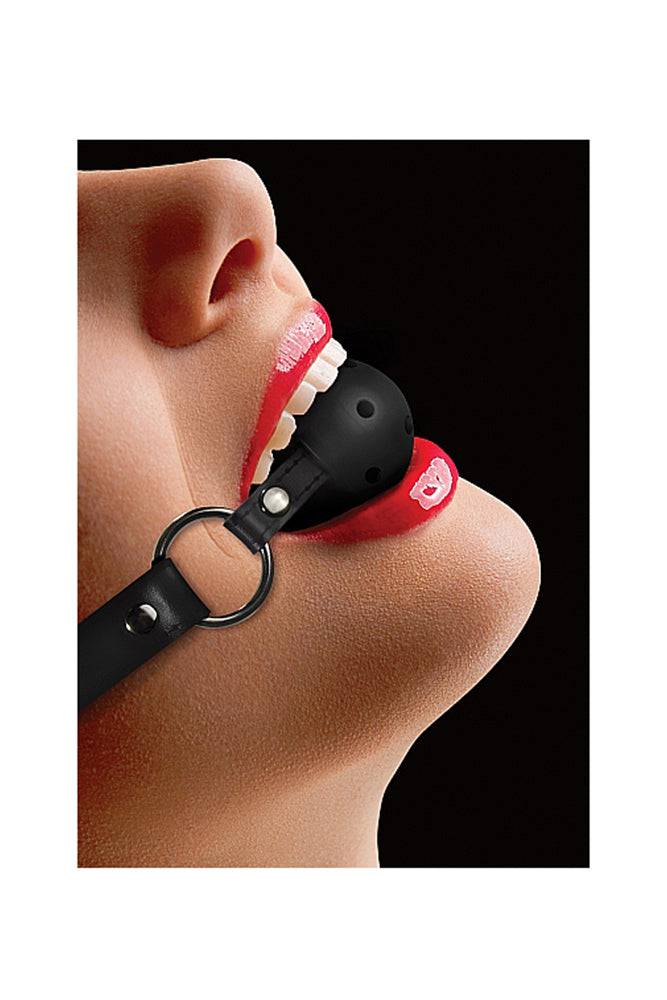 Ouch by Shots Toys - Ball Gag - Black BDSM - Tophatter Daily Deals