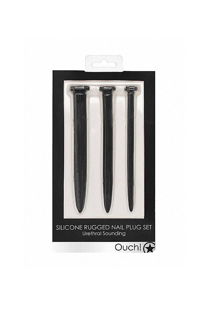 Ouch by Shots Toys - Rugged Nail Urethral Plug Set - Black BDSM - Tophatter Daily Deals