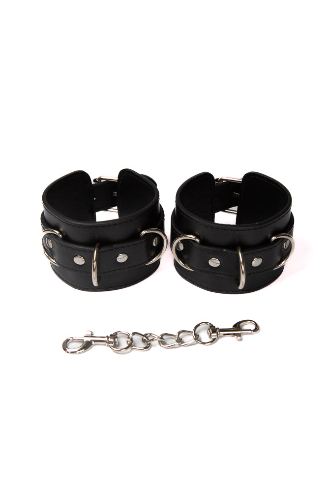 Ouch by Shots Toys - Leather Cuffs - Black BDSM - Tophatter Daily Deals