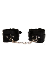 Ouch by Shots Toys - Plush Leather Wrist Cuffs - Black BDSM - Tophatter Daily Deals