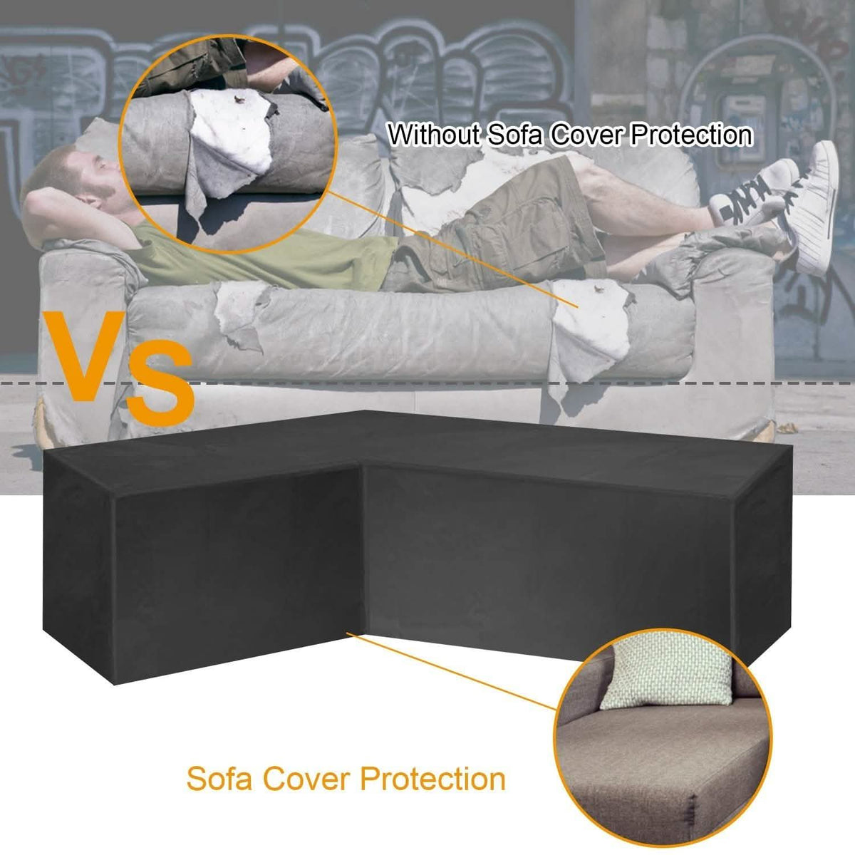 Outdoor L Shape Sofa Covers Water Resistant Garden & Patio - Tophatter Daily Deals